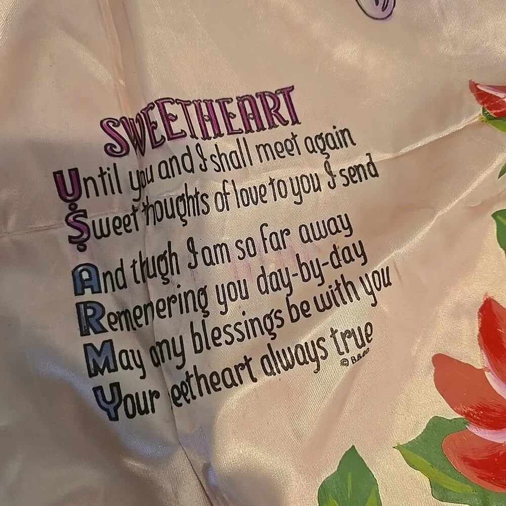 WWII Satin PX Sweetheart Pillow Case US Army Air Forces Gulfport Mississippi